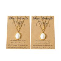 New Sun Moon Pearl Pendant Stainless Steel Sun Moon 18k Real Gold Clavicle Chain sku image 3