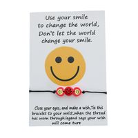 New Smile Card Bracelet Fashion Soft Ceramic Resin Heart-shaped Smiling Face Woven Bracelet sku image 3