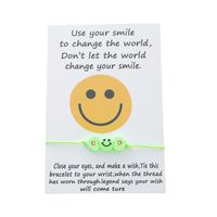 New Smile Card Bracelet Fashion Soft Ceramic Resin Heart-shaped Smiling Face Woven Bracelet sku image 4
