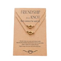 New Knot Card Necklace Stainless Steel Fine Throwing 18k Real Gold Knotted Pendant Clavicle Chain sku image 6