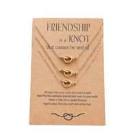 New Knot Card Necklace Stainless Steel Fine Throwing 18k Real Gold Knotted Pendant Clavicle Chain sku image 7