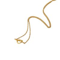 Nuevo Collar De Tarjeta De Nudo De Acero Inoxidable De Lanzamiento Fino Cadena De Clavícula Con Colgante Anudado De Oro Real De 18 Quilates sku image 1