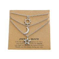 New Stainless Steel Sun Moon Star Necklace European And American Personality Pendent Necklace sku image 3
