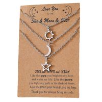 New Stainless Steel Sun Moon Star Necklace European And American Personality Pendent Necklace sku image 1