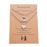 New Stainless Steel Heart-shaped Mother-daughter Parent-child Sweater Chain 2-piece Set sku image 1