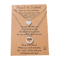 New Stainless Steel Heart-shaped Mother-daughter Parent-child Sweater Chain 2-piece Set sku image 2