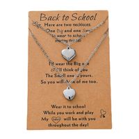 New Peach Heart Stainless Steel Parent-child Clavicle Chain Non-fading 2-piece Set Wholesale sku image 1