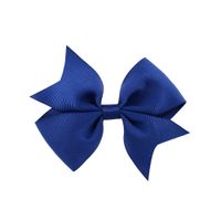 Fashion Solid Color Ribbed Ribbon V-shaped Bowknot Clip Children's Hair Accessories sku image 2