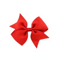 Fashion Solid Color Ribbed Ribbon V-shaped Bowknot Clip Children's Hair Accessories sku image 13