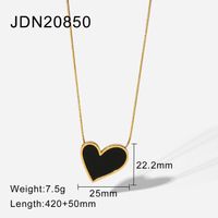 Simple Style Heart Stainless Steel Plating Necklace sku image 1