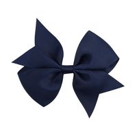 Fashion 40-color Solid Color Bow Ribbed Ribbon Fishtail Hairpin Hair Accessory sku image 1
