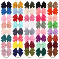 Mignon Couleur Unie Chiffon Noeud Papillon Attache-cheveux 1 Pièce sku image 1