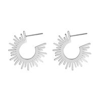 Simple Stainless Steel Earrings Fashion Sunflower Earrings sku image 1