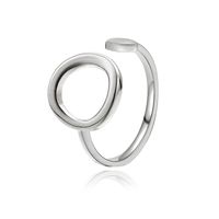 Simple Geometric Open Adjustable Ring Titanium Steelring sku image 12