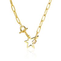 Five-pointed Star Ot Buckle Titanium Steel Necklace Wholesale sku image 1