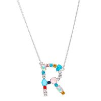 New Simple Fashion Exquisite Diamond English Letter Necklace Wholesale sku image 18