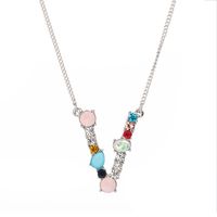 New Simple Fashion Exquisite Diamond English Letter Necklace Wholesale sku image 22