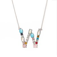 Nouveau Collier De Lettre Anglaise Diamant Exquis De Mode Simple En Gros sku image 23