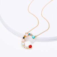 New Simple Fashion Exquisite Diamond English Letter Necklace Wholesale sku image 29