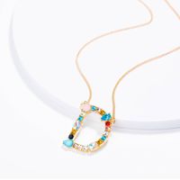 New Simple Fashion Exquisite Diamond English Letter Necklace Wholesale sku image 30