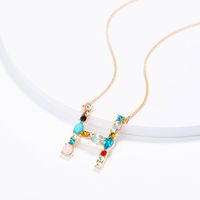 New Simple Fashion Exquisite Diamond English Letter Necklace Wholesale sku image 34