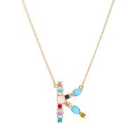New Simple Fashion Exquisite Diamond English Letter Necklace Wholesale sku image 37