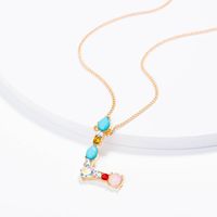 New Simple Fashion Exquisite Diamond English Letter Necklace Wholesale sku image 38