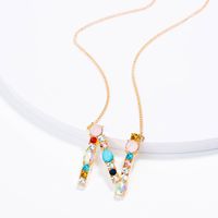 New Simple Fashion Exquisite Diamond English Letter Necklace Wholesale sku image 39