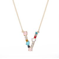 New Simple Fashion Exquisite Diamond English Letter Necklace Wholesale sku image 46