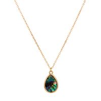 Natural Color Abalone Shell Drop-shaped Pendant Personality Necklace sku image 1