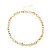 Thick Simple Fashion 14k Gold Plated Copper Necklace sku image 2