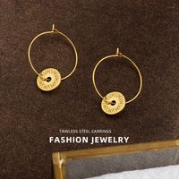 Fashion Circle-shaped Awn Star Stainless Steel Fashion Geometric Earrings sku image 3