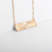 Rectangular Pendant Necklace Lady Creative Personality Clavicle Chain sku image 1