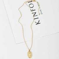 Coin Pendant Fashion Popular Clavicle Chain Pearl Necklace sku image 2