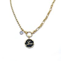 Ins Style Letter Alloy Titanium Steel Stoving Varnish Women's Necklace sku image 1