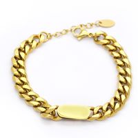 Jewelry Plating 14k Gold Bracelet Titanium Steel Thick Chain New Simple Box Jewelry sku image 2