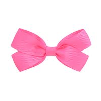 Fashion Children's Hair Accessories Ribbed Bow Hairpin 20-color Solid Color Side Clip sku image 14