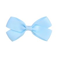 Fashion Children's Hair Accessories Ribbed Bow Hairpin 20-color Solid Color Side Clip sku image 18