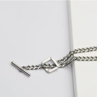Clavicle Chain Thick Chain Female Simple Versatile Buckle Titanium Steel Necklace sku image 1