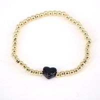 European And American Heart-shaped Dripping Oil Copper Plated Real Gold Beaded Bracelet sku image 6