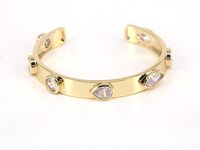 New Creative Open Bracelet Copper-plated Real Gold Micro-inlaid Color White Zircon Bracelet sku image 2