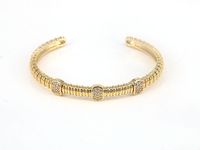 New Creative Open Bracelet Copper-plated Real Gold Micro-inlaid Color White Zircon Bracelet sku image 1