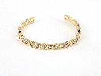 New Creative Open Bracelet Copper-plated Real Gold Micro-inlaid Color White Zircon Bracelet sku image 3