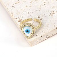 European And American Jewelry Heart-shaped Geometric Shell Eye Copper Ring sku image 1