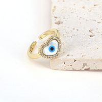 Europäischer Und Amerikanischer Schmuck Herzförmige Geometrische Muschel Auge Kupfer Ring sku image 2