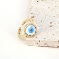 European And American Jewelry Heart-shaped Geometric Shell Eye Copper Ring sku image 3