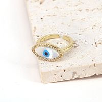 European And American Jewelry Heart-shaped Geometric Shell Eye Copper Ring sku image 5