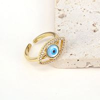 European And American Jewelry Heart-shaped Geometric Shell Eye Copper Ring sku image 6