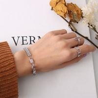 European And American Ins Fashion Zircon Splicing Necklace Bracelet  Jewelry sku image 1