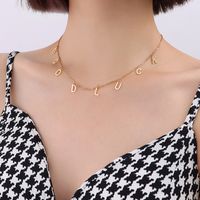 Collier Bonne Chance 2021 Nouvelle Chaîne De Clavicule En Acier Titane Hip-hop Bijoux Coréens sku image 1